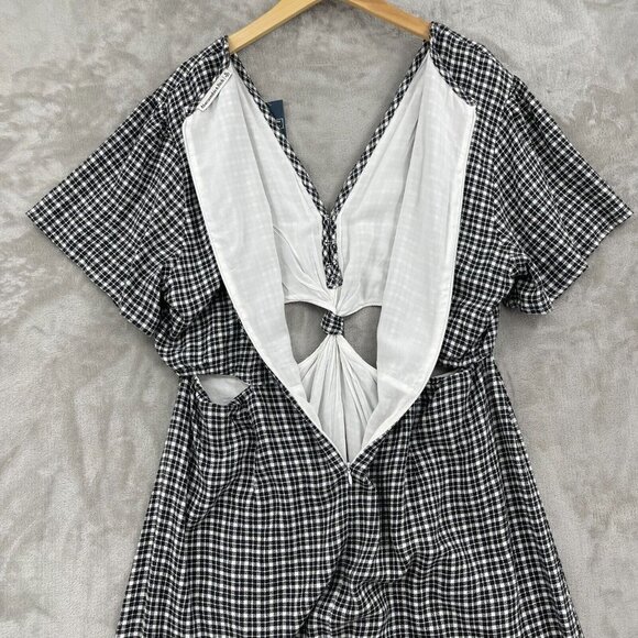 Abercrombie & Fitch Black and White Checkered Midi Dress - Picture 9 of 16